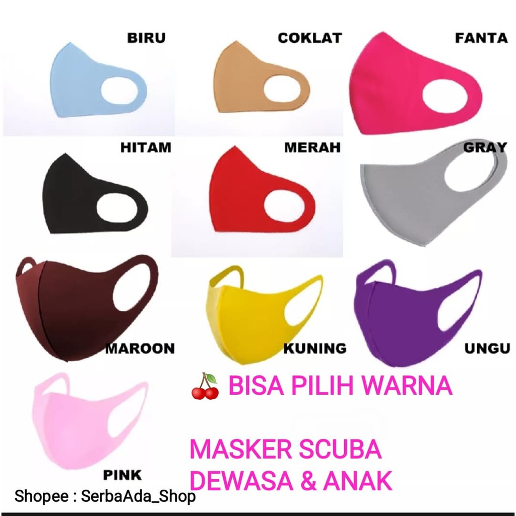 Masker Katun Combed - Scuba Dewasa dan Anak