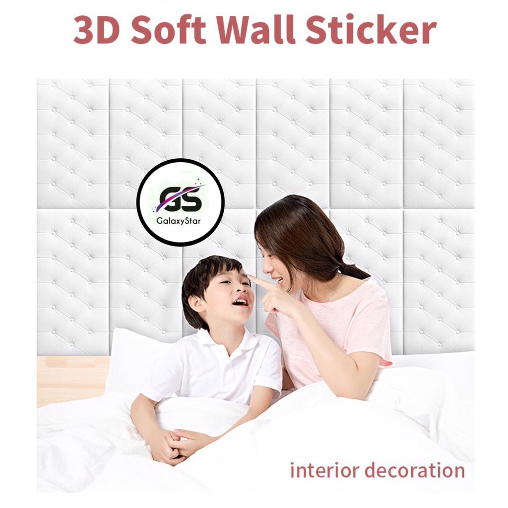 OK Wallpaper 3D Foam Headboard Dinding Busa Stiker Wall Foam Dinding Head Wall Sticker