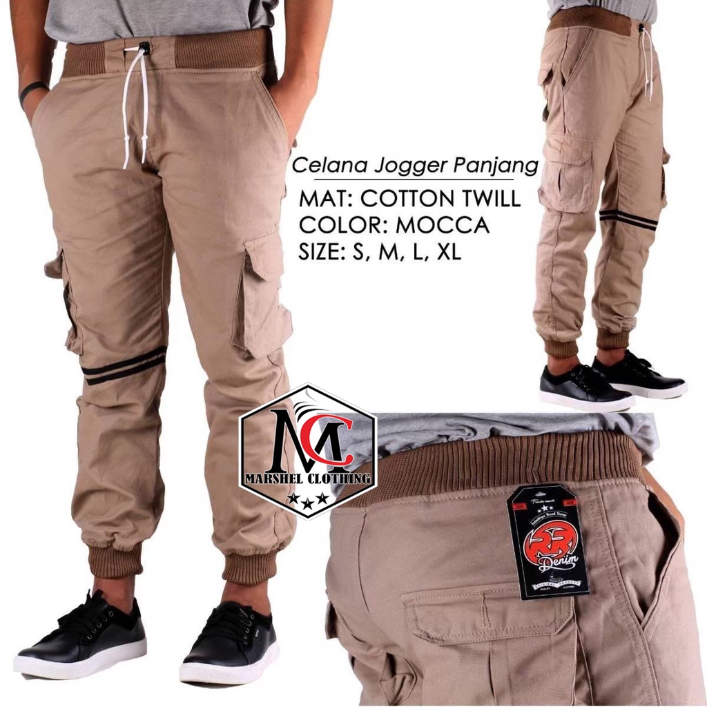 RCL - Celana Jogger Cargo Ttrip Hitam | Mocca | Abu