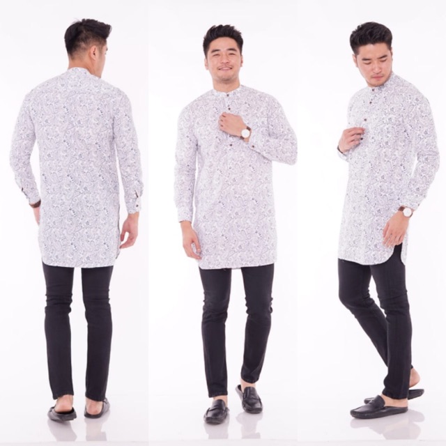 gamis pria gamis kurta pakistan gamis motif batik putih