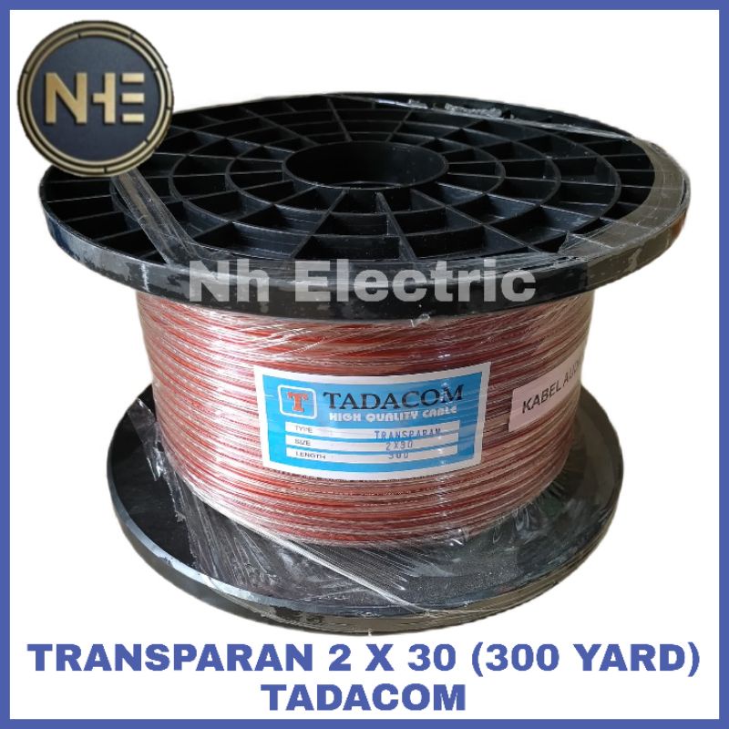 Kabel Listrik Transparan 2x30 300 Yard Tadacom - Kabel Trans Audio Serabut 2x30 300YTadacom