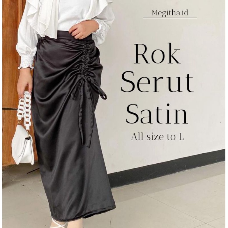 Rok Serut Satin | Rok Span Serut | Satin Skirt