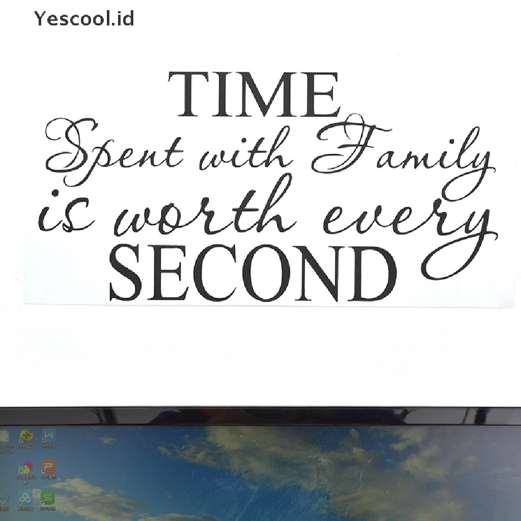 1 Pc Stiker Dinding Decal Desain time spent with family is worth every second Untuk Rumah