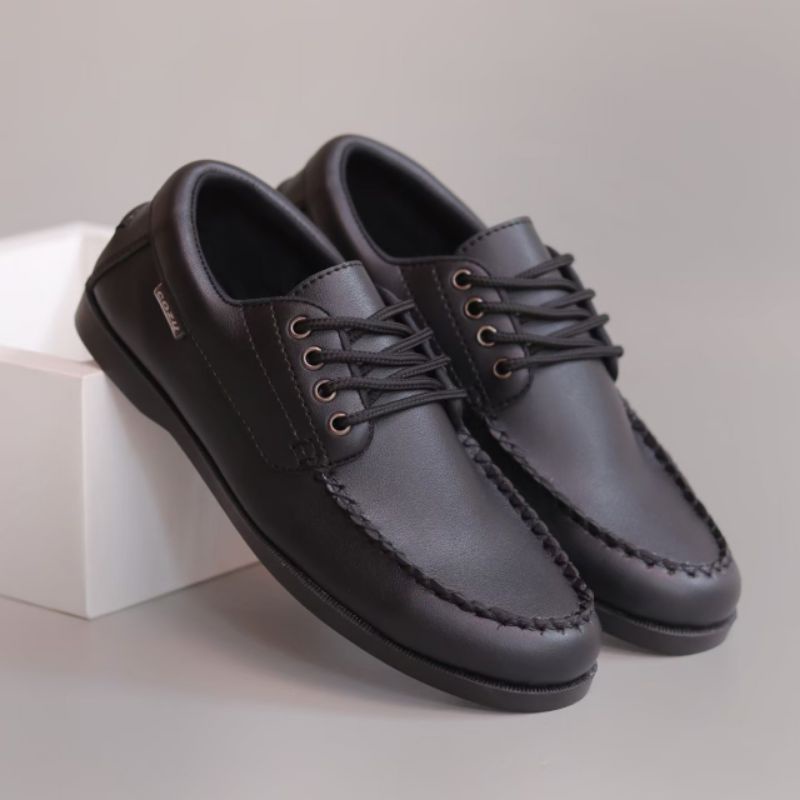 Xshoesbdg.id x Monza Sepatu Formal Pria Pantofel Hitam Kerja Santai Kondangan Main Hitam Coklat