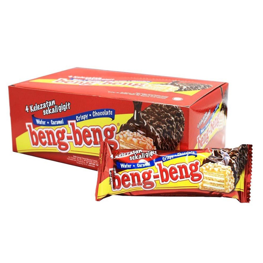 

Beng Beng Wafer Caramel Crispy Coklat 1 Box Isi 17 Pcs Murah