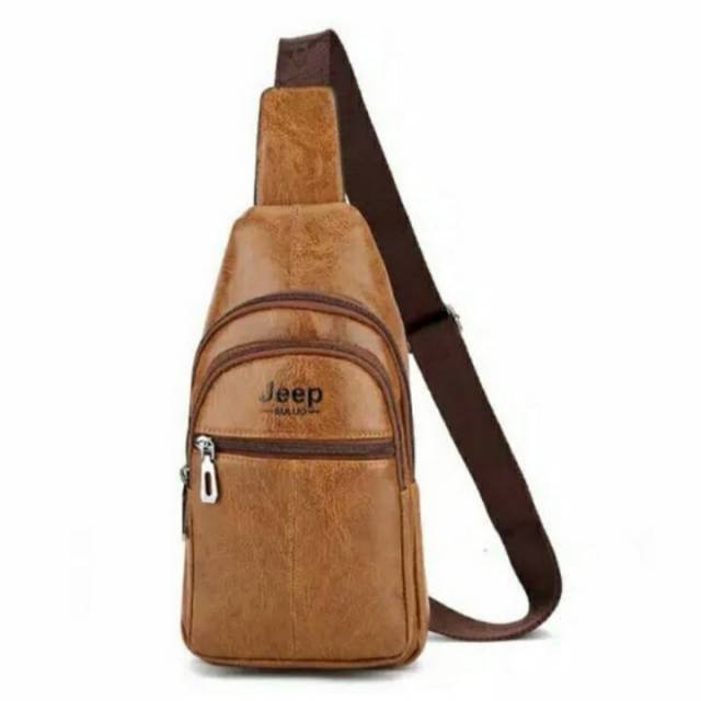 Tas Slempang Kulit/ Selempang kulit Pria Jeep /Tas kulit aslii