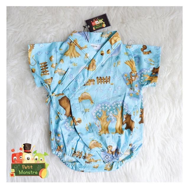 Kimono Bayi Perempuan Laki-Laki | Baju Bayi | Jumper Bayi Katun Jepang Motif Binatang