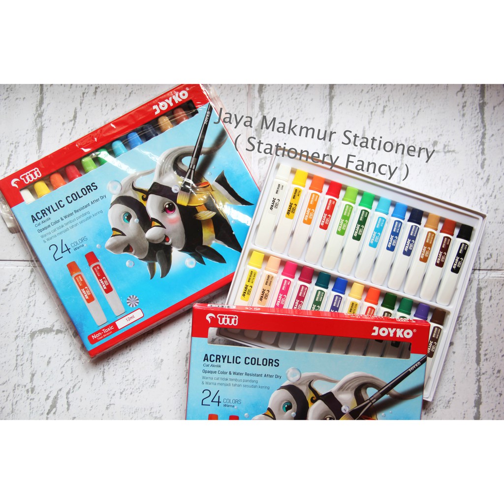 Cat Acrylic TITI 24 Warna AC-12ML-24/ ACC-12ML-24C