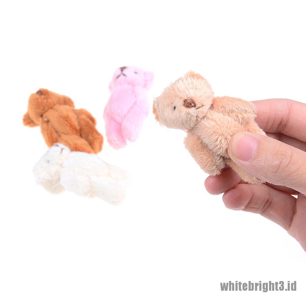 (white3) Mainan Boneka plush Beruang fluffy Mini 6cm Untuk Kotak Permen / Hadiah Anak