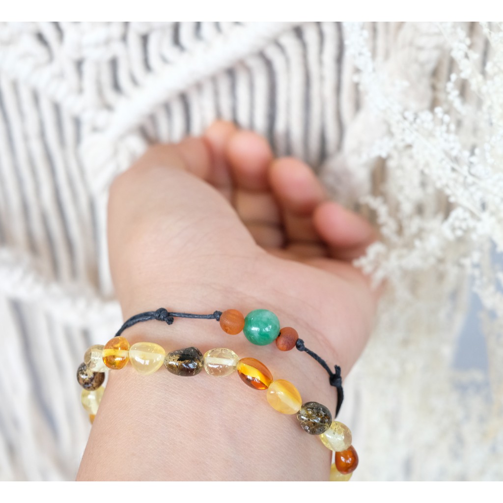 Gelang Amber Baltic Multicolor Beans [Dewasa]