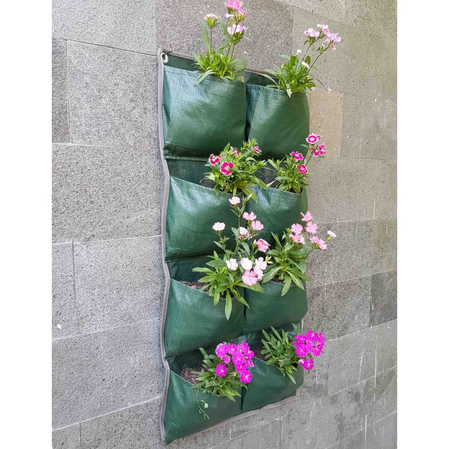 Wall Planter Easy Grow 8 Kantong Vertical POLIBEK POT GANTUNG DINDING TANAMAN HIAS Planterbag 2x4