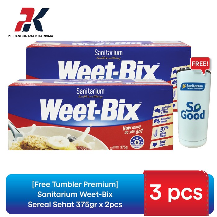 

[Free Tumbler Premium] Sanitarium Weet-Bix Sereal Sehat 375gr x 2pcs