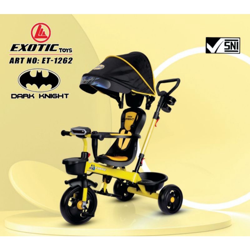 Sepeda Anak Roda Tiga Murah Model Terbaru Merk Exotic ET2251 ET1262 / ET 2251 1262 BATMAN