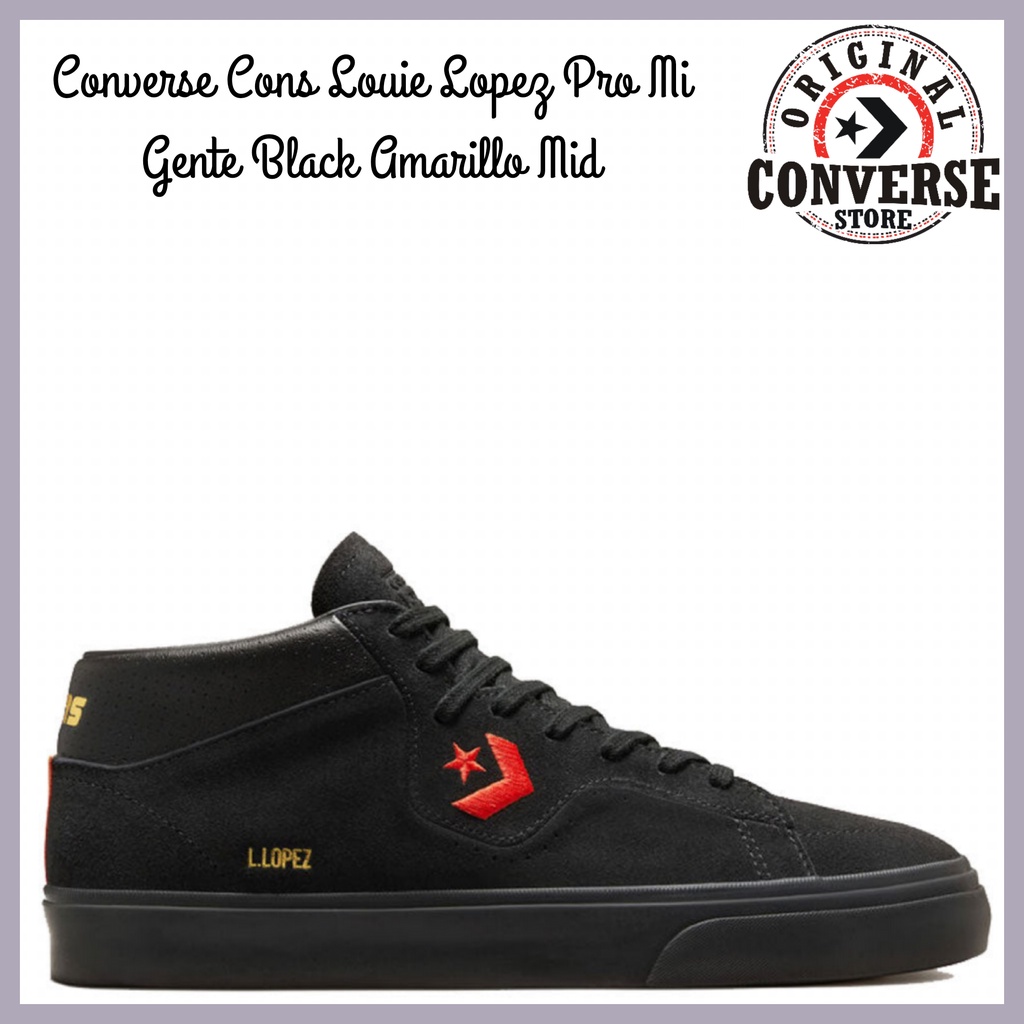 ORIGINAL CONVERSE CONS LOUIE LOPEZ PRO Mi Gente BLACK AMARILLO Mid 171330C MENS