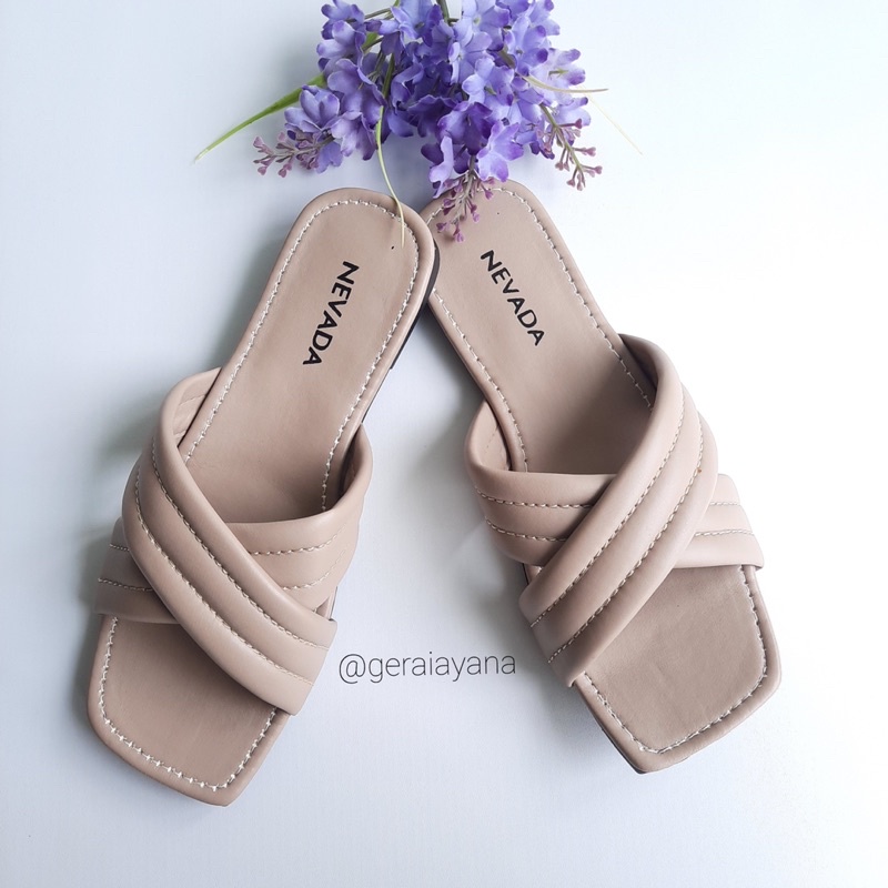 DISKON DAY! Sandal Wanita Nevada - Sandal Empuk - Sendal Puffy - Sandal Selop