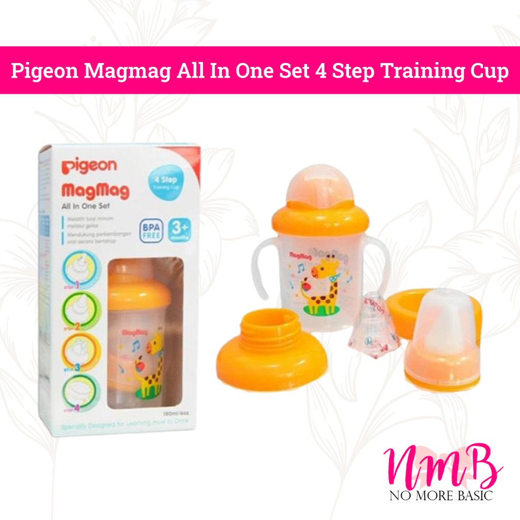 Pigeon Mag Mag All In One Set Training Cup Step 4 Feeding Set Peralatan Makan Minum Bayi