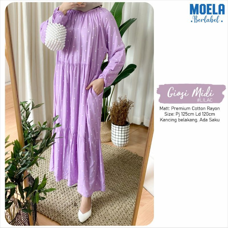 ORI LABEL ❗gamis midi giosi midi original Moela