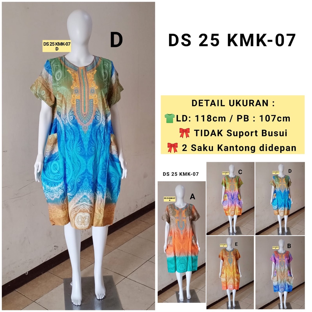 AS Daster Kaftan Batik Kudamas DS 25 LD 118cm Tanpa Kancing