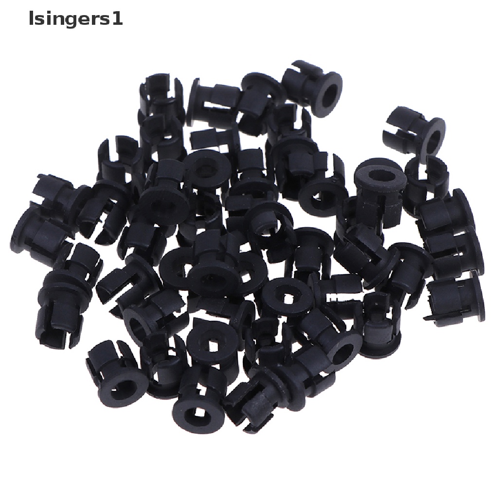 (lsingers1) 50pcs Klip Holder Lampu LED Bahan Plastik Ukuran 3mm / 5mm Warna Hitam