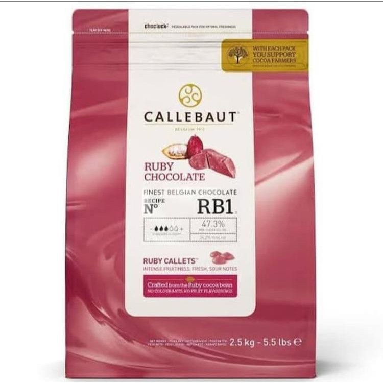 Barey Callebaut RB1 Ruby Chocolate Callets Rep 500gr - Callebaut Gosend/Grab Only