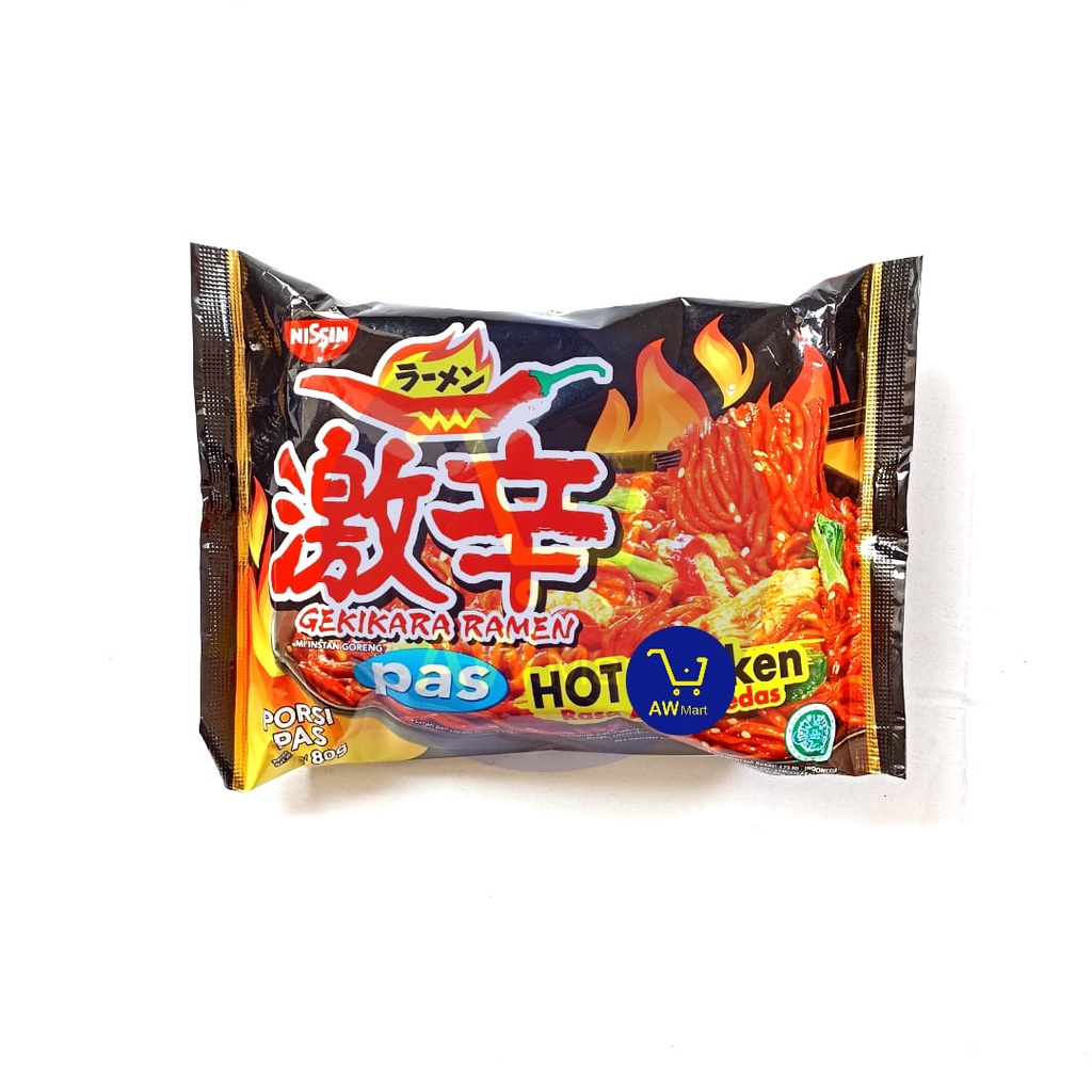 MIE NISSIN GEKIKARA RAMEN 80 GRAM -  MI INSTANT GORENG RAMEN HOT CHICKEN, CARBONARA, HOT SPICY