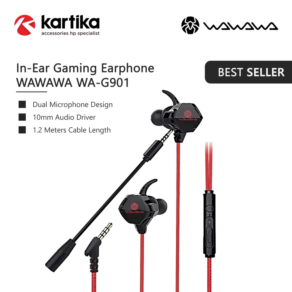 WAWAWA WA-G901 In-Ear Gaming Headset with Dual Microphone Designed for Gamers