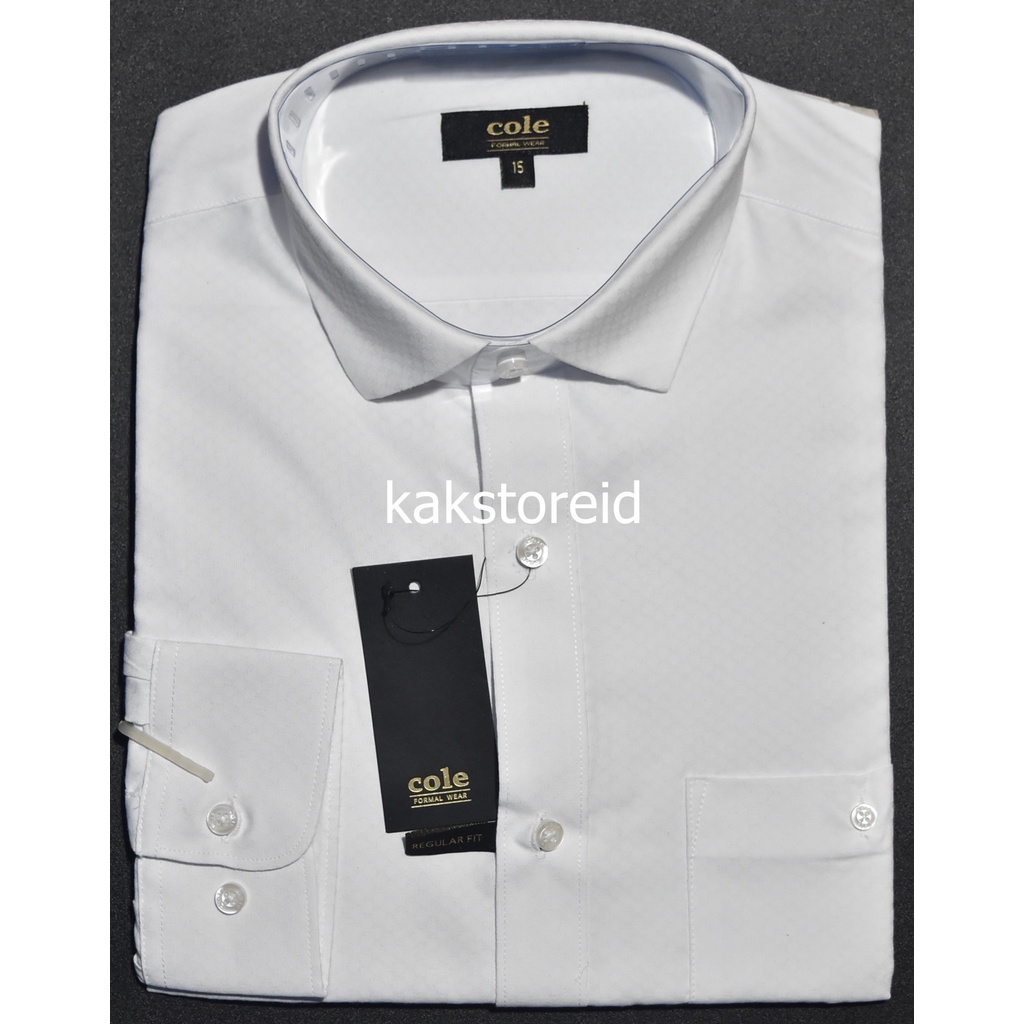 Kemeja Pria Formal Lengan Panjang COLE Putih Reguler COR 342