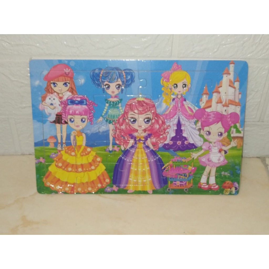 Mainan Anak Puzzle Kayu 30 pcs Jigsaw Edukasi Kartun Karakter hewan