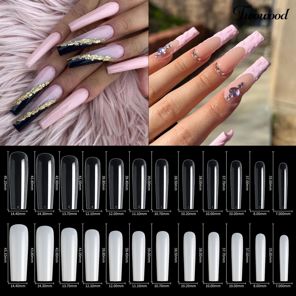 500 Pcs Extension Kuku Bentuk Persegi Panjang Untuk Makeup Manicure