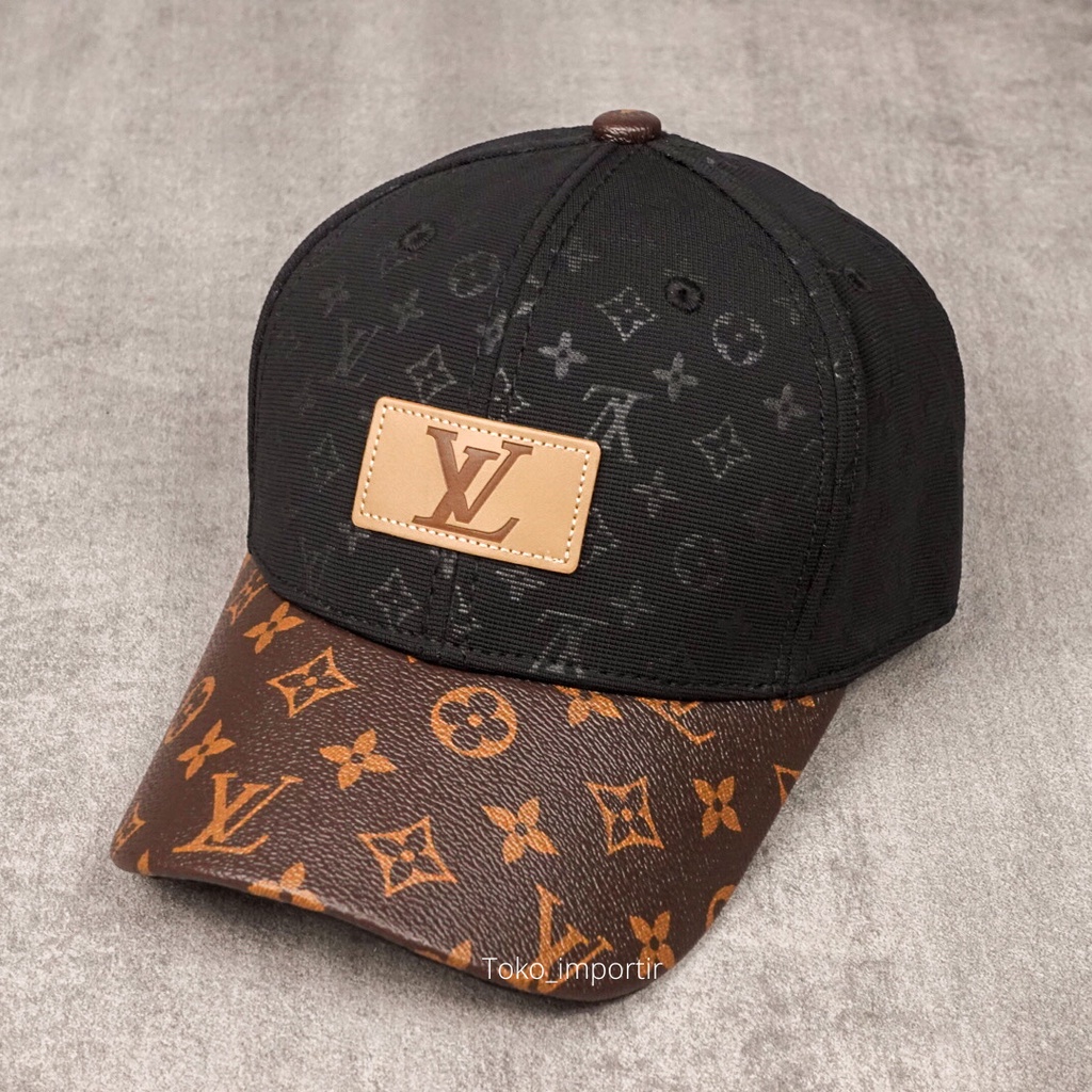 Topi LV Monogram Baseball Pria Import Mirror Original