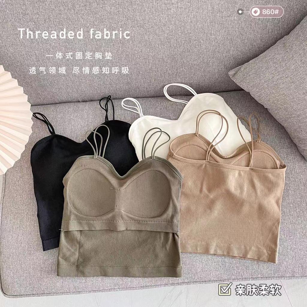 Feminin Tank Top Tali Spahgetti Wanita Atasan Wanita Pakaian Dalam Cewek Tanktop Bra Import-2
