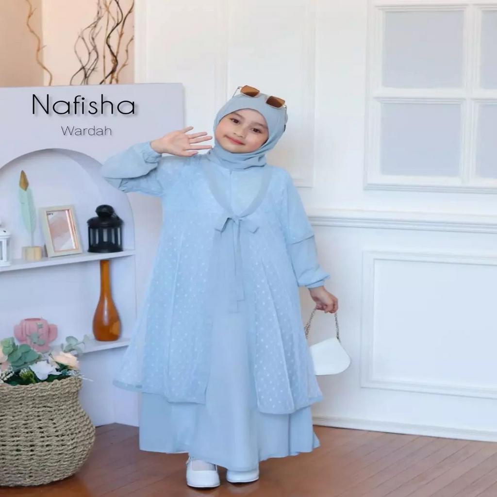 Big Sale Mamanda Saleha Gamis Anak / Pakaian Muslim Anak Nafihsa Kids+Pasmina / Fashion Muslim Anak Umur 9 - 12 Tahun Gamis anak terbaru