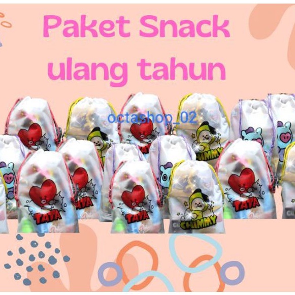 

BUY 39 FREE 1, Paket Snack ulang tahun kemasan Pouch Sedang/paket snack ulang tahun anak