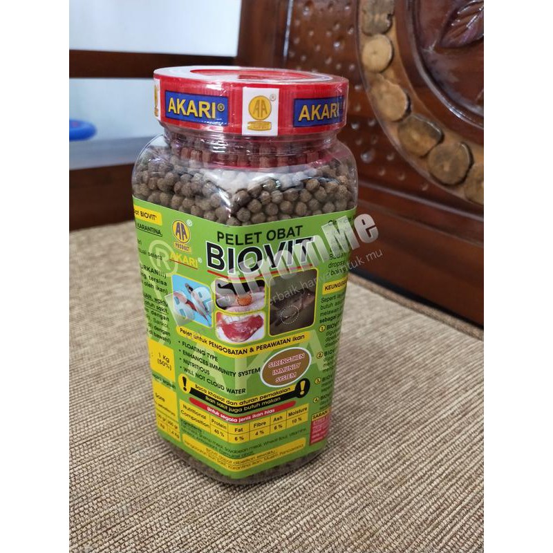 

Pelet Biovit obat ikan penyakit stres sirip insang white spot jamur parasit
