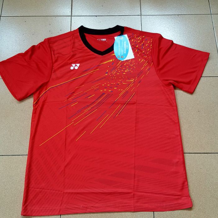 Unik kaos bulutangkis badminton yonex 80 merah terbaik