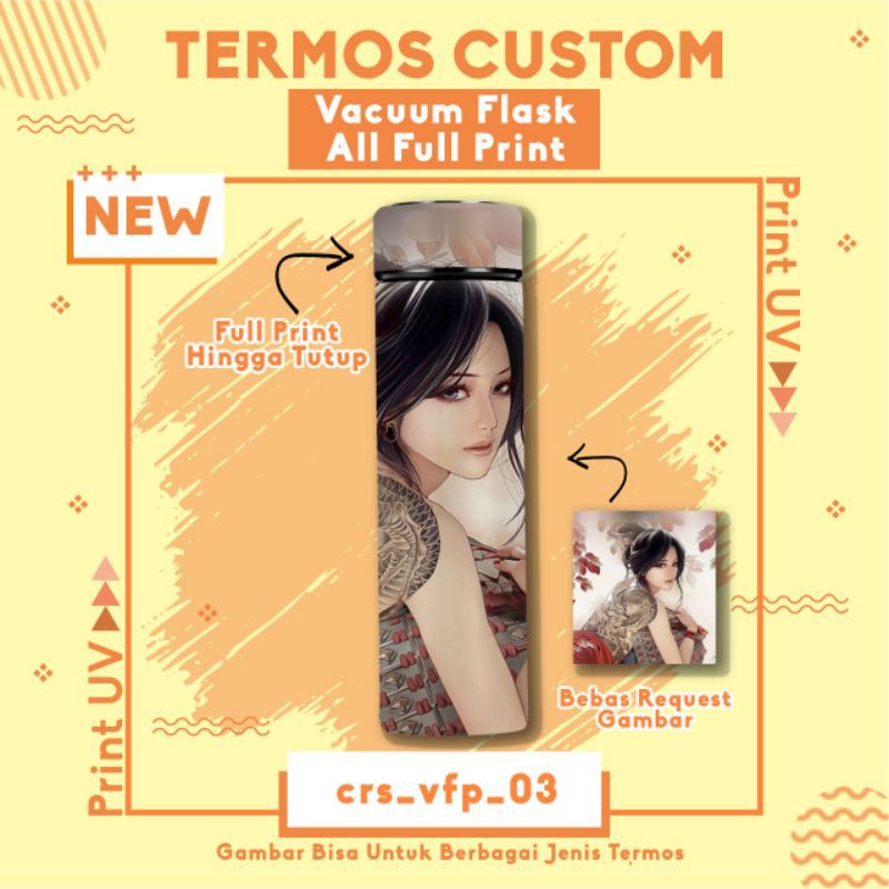 TERMOS CUSTOM VAKUM FULL PRINT / FOTO / FREE TAMBAH NAMA