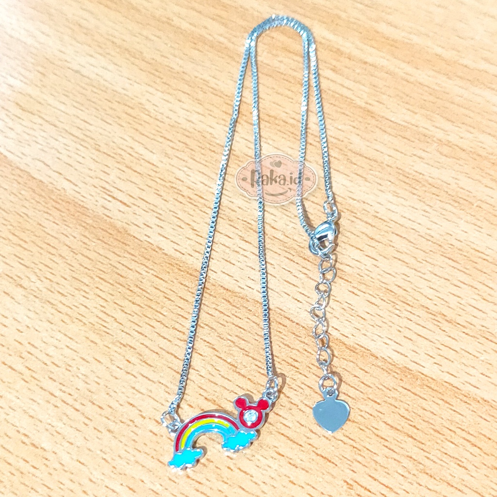 RAKA Acc - Kalung Anak MICKEY Pelangi Xuping Silver Perhiasan Cantik Anak Lapis Emas 18k 251