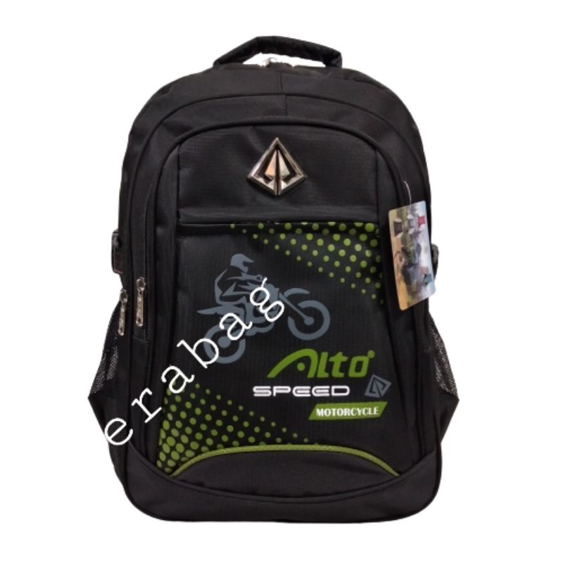 Tas Alto ransel Hitam Kombinasi 740 33 Backpack Laptop Sekolah Alto