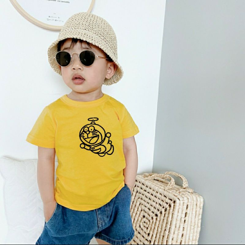 Kaos Oblong Anak Unisex 2-10th DORAEMON Baju Oblong Anak Cotton Combed Atasan Tshirt Anak Lengan Pendek