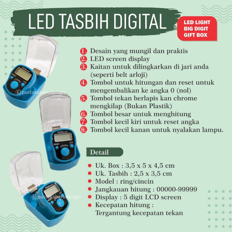 TASBIH DIGITAL MUSLIM DENGAN BOX (TASBIH 1PCS)