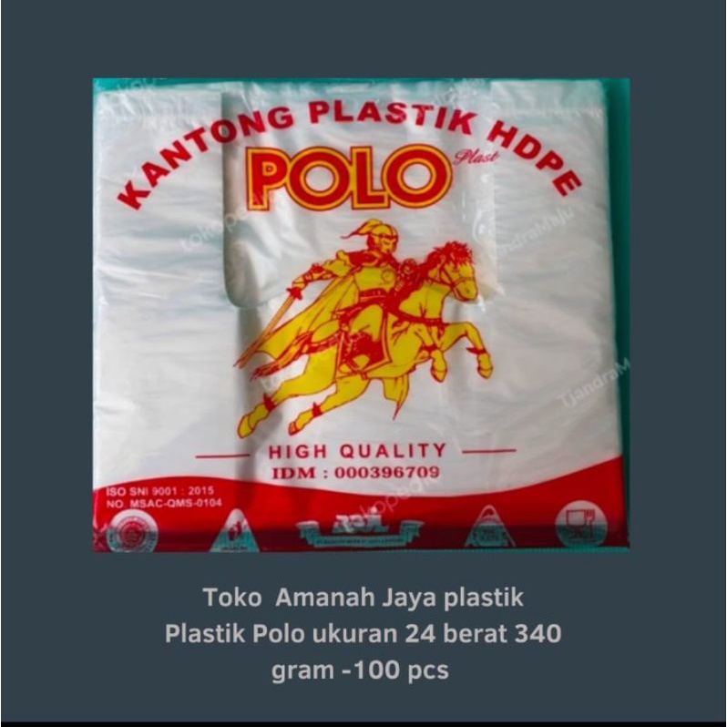 KRESEK PE PLASTIK BENING/KRESEK/HDPE POLO 24/15