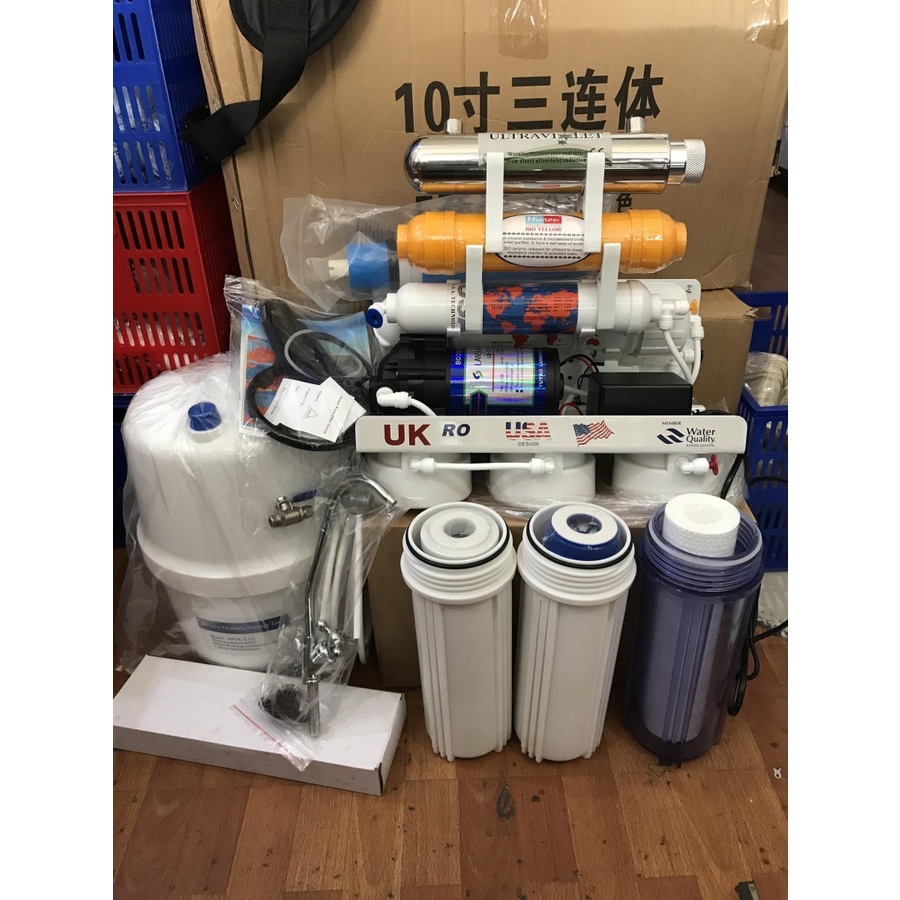 Mesin RO 7 Step Reverse Osmosis 100GPD + UV Deskripsi Mesin RO 7 Step 100 gpd