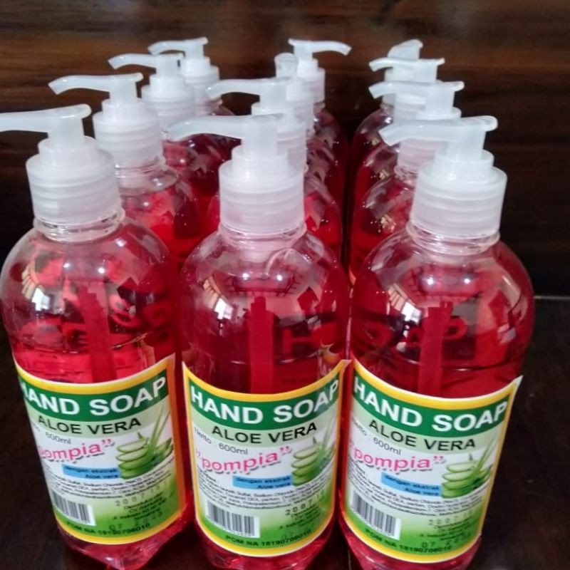 Sabun Cuci Tangan Cair Hand Soap Botol Cair Pompia Aloevera 600ml