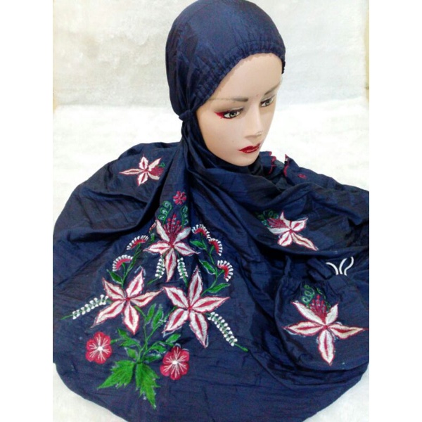 mukena terusan parasut bordir