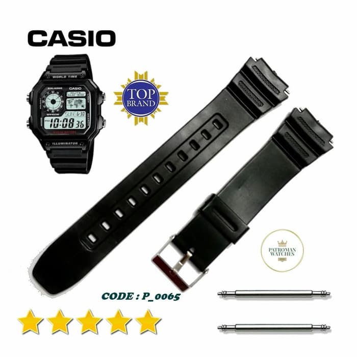 Casio AE1200 Rubber Strap Casio AE-1200 Tali Jam Tangan Casio AE-1200