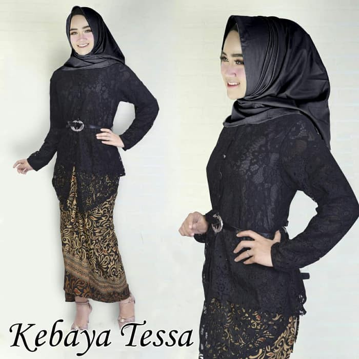 KEBAYA TESSA BLACK [Hijab 0146] RJK Baju Gamis Wanita Muslim