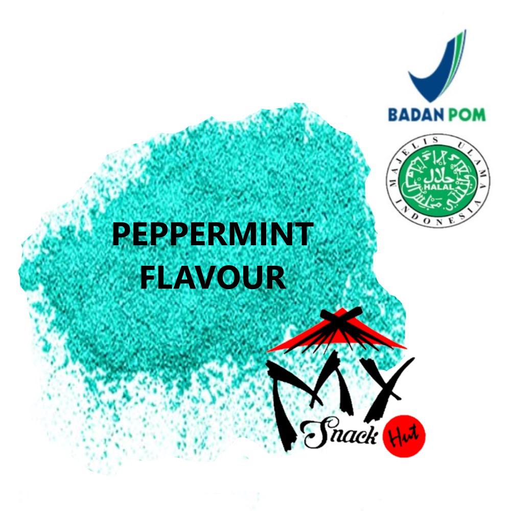 PEPPERMINT FLAVOUR POWDER 50GR - BIANG PERISA DAN PEWARNA MINTY BUBUK MURNI - PERASA MINT HALAL MUI