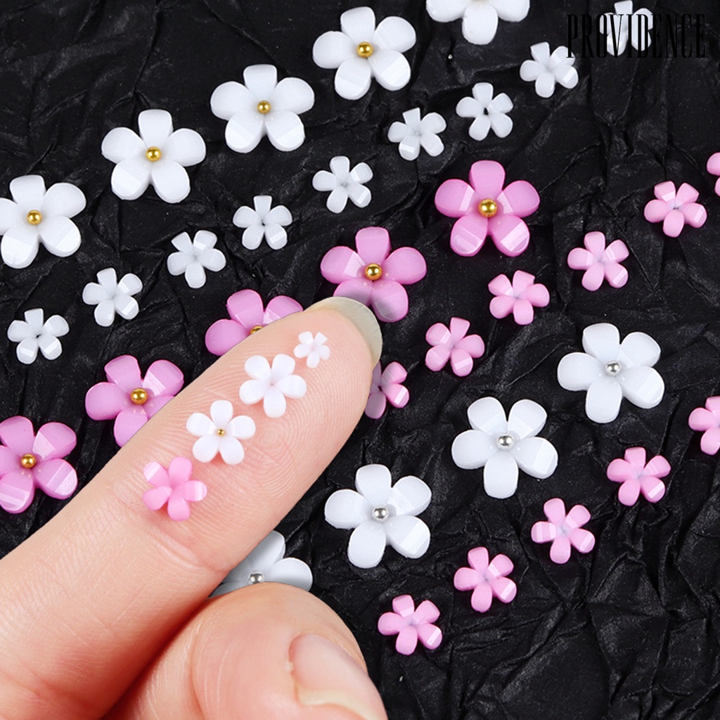 Providence 6 Sekat / Set Hiasan Kuku Bentuk Bunga Bahan Resin Untuk Aksesoris Nail Art / Manicure