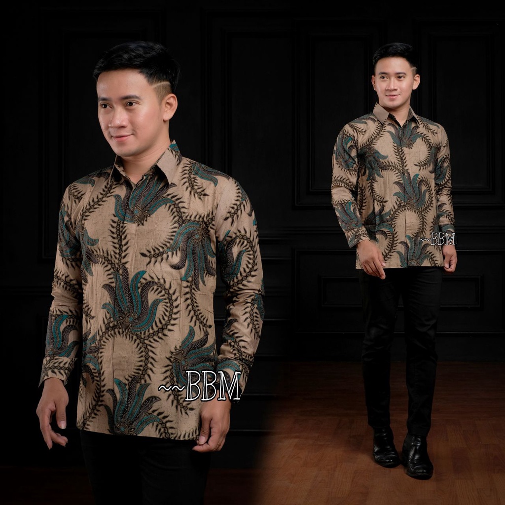 Baju batik kemeja pria Lengan panjang kemeja batik pria kemeja terbaru