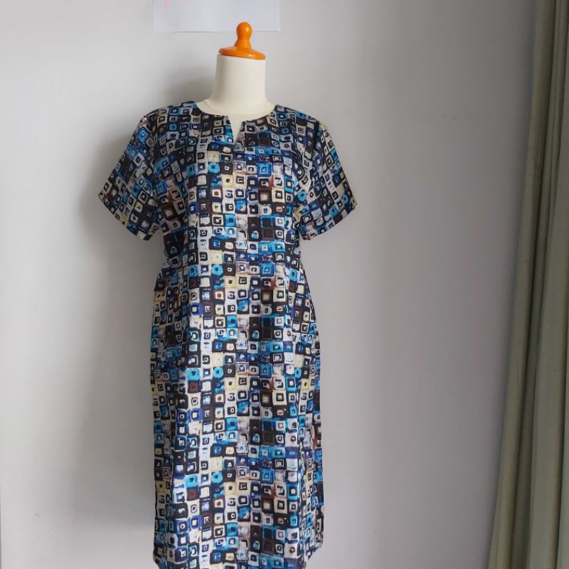 nauli dress blue, dress wanita, woman dress, vintage dress